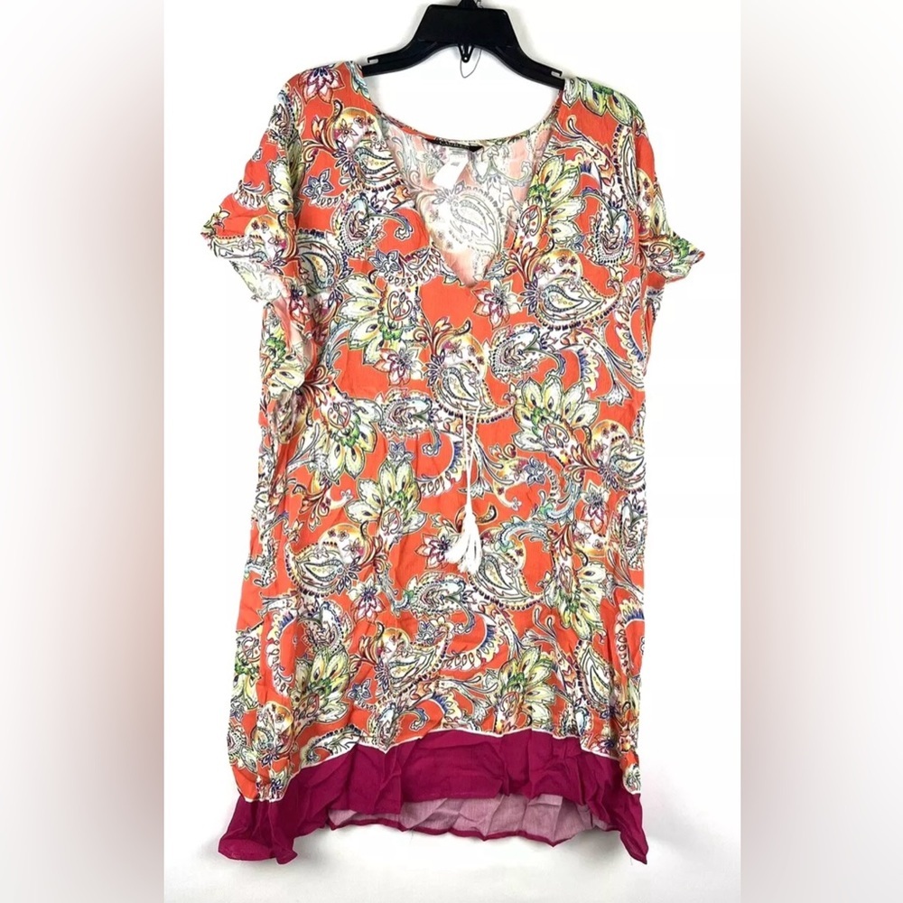 Ralph Lauren Women’s Paisley Short Sleeve Coverup Dress Size Large